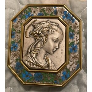 CREAZIONI  Italian Silver 925 and Gold 3D Mini Framed Art of Mary Lastra Argento